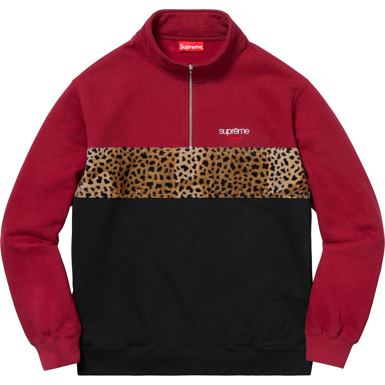 Leopard Panel Half Zip Sweatshirt view 7